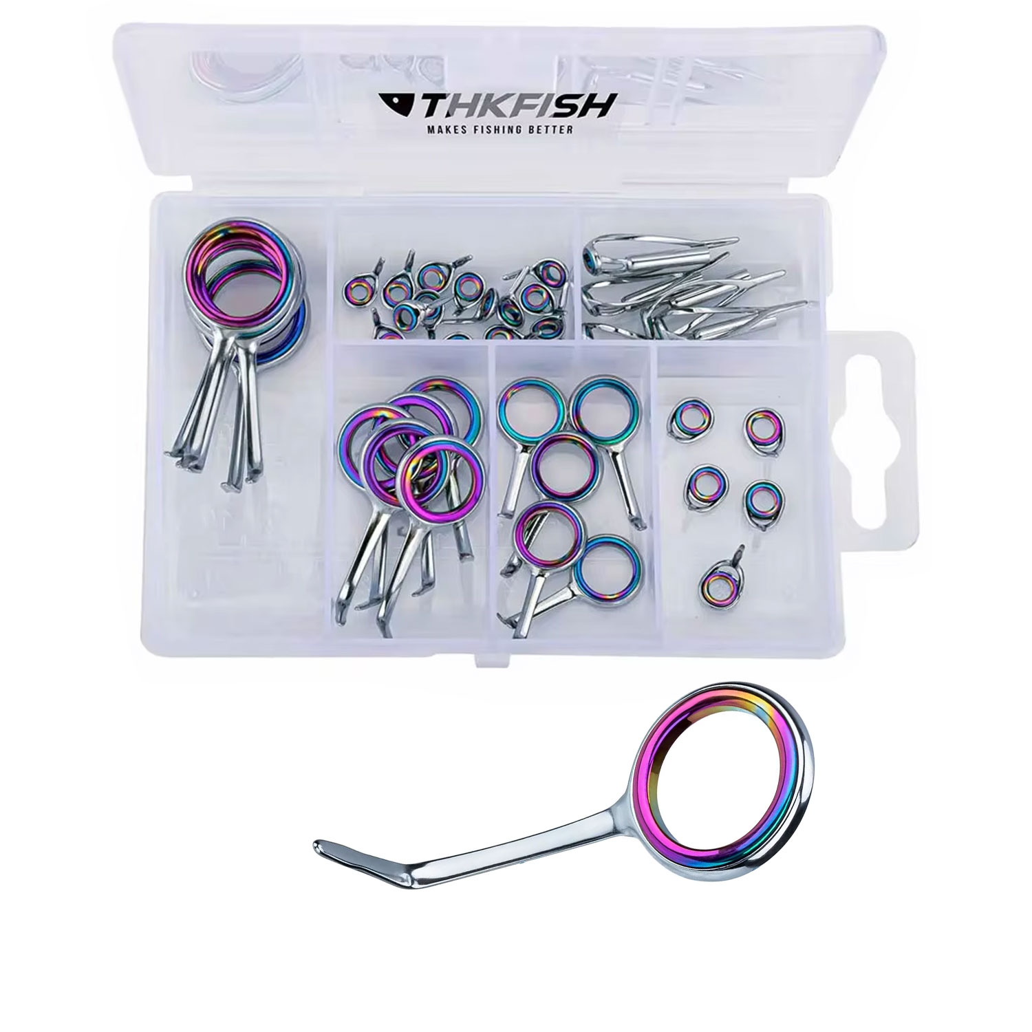 40pcs Colorful Fishing Rod Gui - Fishing Rod Guide Replacement 评论和价格